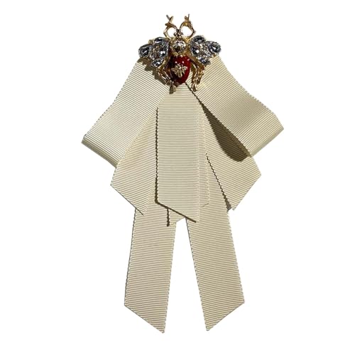 Image of Vintage alloy black bow Bee Brooch preppy ribbon bow tie for men and women