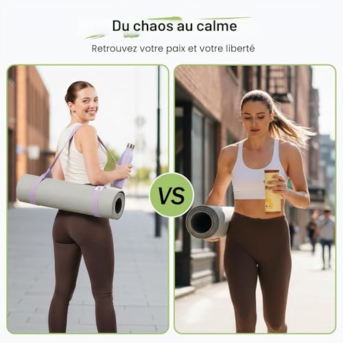 Slim Panda Sangles Tapis Yoga, Coton Sangle de Yoga pour Meilleurs Étirements, 180 cm Ceinture Yoga pour Pilates, Les Yogis Débutants,Confirmés(Tapis de Yoga Non Inclus) – vue 4