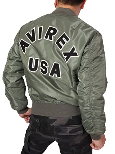 (ArbNX) AVIREX MA-1 COMMERCIAL LOGO ԃtCgWPbg 6102171 ~^[ Z[W XL