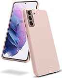 Goospery Liquid Silicone Case for Galaxy S21 (6.2 inches) Silky-Soft Touch Full Body Protection Shockproof Cover Case with Soft Microfiber Lining (Pink Sand) S21-SLC-PNK