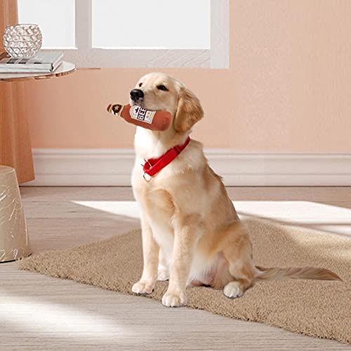 Rianpesn Grunzendes Hundespielzeug - Interaktive Weinflasche Quietschendes Stoffloses Hundespielzeug - Fetch süßes Hundespielzeug für kleine, mittelgroße Hunde, Welpengeschenk, aktives Beißen