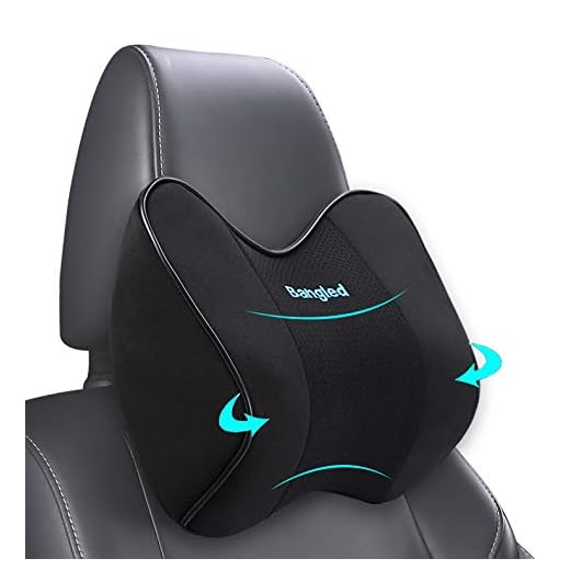 Bangled Car Neck Pillow(1 Pack), Car Headrest Pillow for Neck Pain Relief, with Breathable Fabric and Memory Foam, Suit for Car, Home & Office(Black)