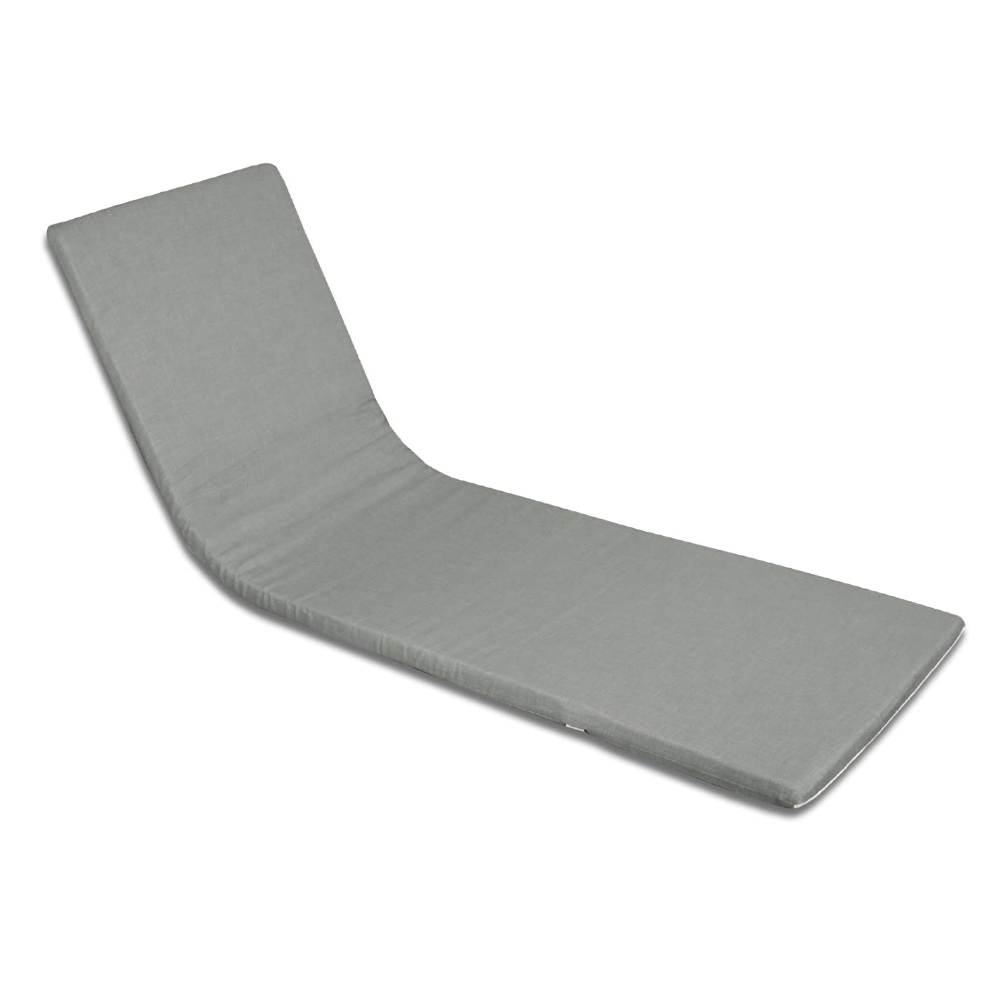 MERCURY TEXTIL- Cojín para Tumbona Estampado o Liso de Exterior o Interior, Cómodo, Lavable, Desenfundadle y Elegante. Ideal para Jardín, Piscina, Playa, Terraza y Balcón. (180x50cm, Gris)