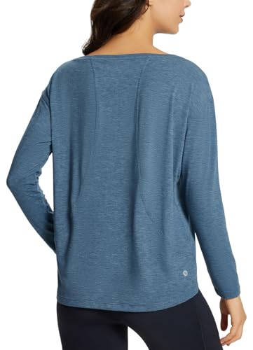 Image of baleaf Women's Long Sleeve Workout Tops Active Running Shirts Loose Fit Quick Dry Athletic Soft