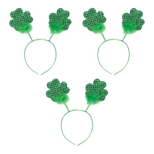 PMU St. Partick's Day Glittered Shamrock Boppers Party Headband Pkg/3