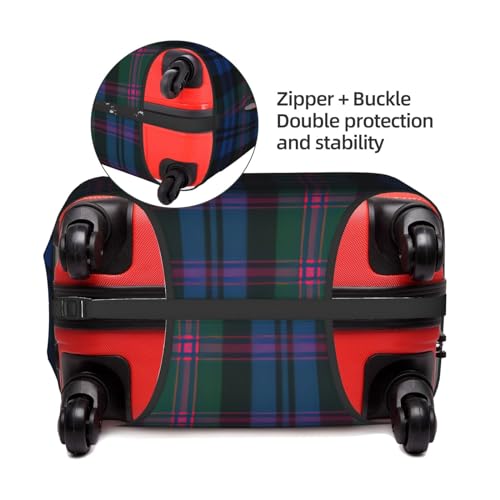 Blue And Green Scottish Tartan Print Luggage Cover Washable Suitcase Anti-Scratch Suitcase Cover Protective Cover Fits 18-32 Inch4