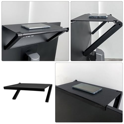 Support écran TV réglable Veemoon en acier noir pour box et routeur