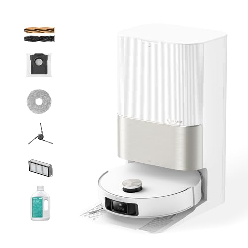 DREAME X50 Ultra Complete Robot Vacuum and Mop with Auto-Empty and Mop Self-Cleaning, 20,000Pa Suction, Obstacle Avoidance and 360° Navigation, Corner to Edge Deep Cleaning, Detangling Brush (White)
