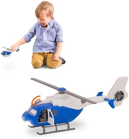 Driven by Battat Driven Micro Blue Helicopter With Rotating Propeller - 21Cm - Light And Sound - Toys And Flying Vehicles For Children, 3 Years +