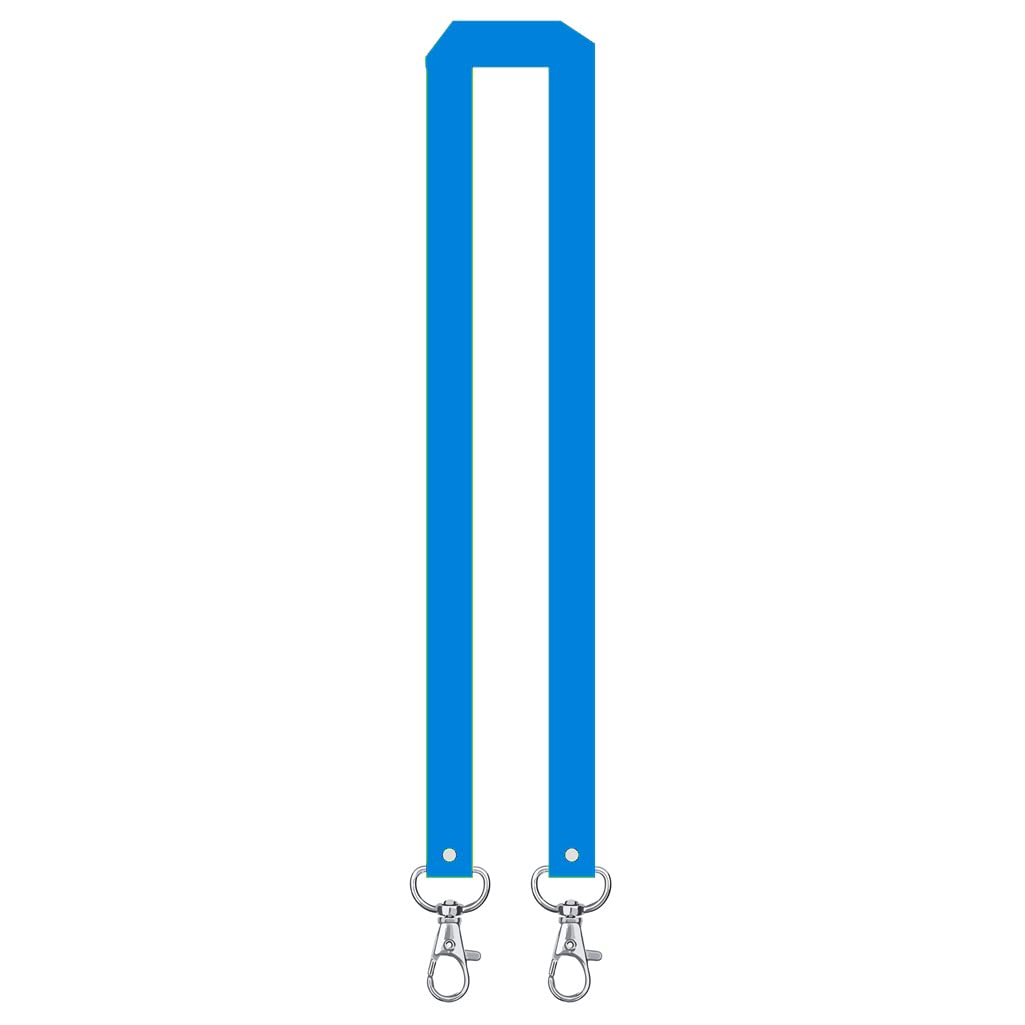 inking house Plain or Peroanalised DOUBLE CLIP Lanyard neck strap ID holder (BLUE)