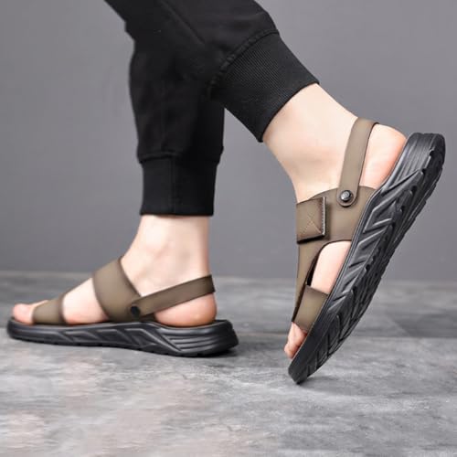 Rojeam Mens Casual Leather Sandals Outdoor Fisherman Sandals Closed Toe Summer Shoes4