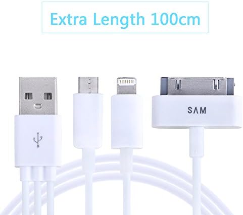 Uber Power Multi Charging Cable(3.5FT)-fast Charger-3 in 1 USB Charger Micro Lightning Connector for iPhone 6 6(+) 6S 6S plus 5S 5C,Samsung S5 S4 S3- Portable Charger Cable-MORZEN