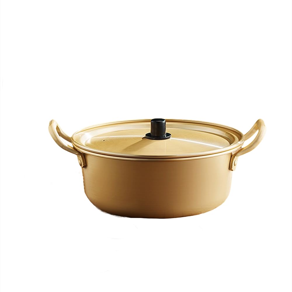 Amazon｜両手鍋 一人鍋 鍋料理 韓国麺ラーメン鍋アルミ鍋韓国黄色