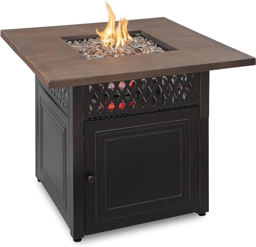 DualHeat by Endless Summer, The Donovan, 38' Square Propane Gas Outdoor Fire Pit Plus Patio Heater