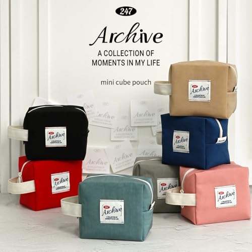 Image of Monolike Archive Cube Mini Pouch, Deep mint - Makeup Bag, Cosmetic Bag, Travel Bag, Toiletry Bag, Organizer, Storage Bag