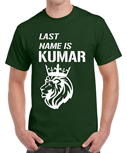 Image of Caseria Men's Cotton Printed T-Shirt -Last Name is Kumar | 100% Cotton | Half Sleeves | Regular Fit | Printed | Round Neck | Graphic T Shirt