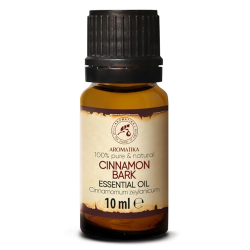 Aceite Esencial de Corteza de Canela 10ml - Cinnamomum Zeylanicum - Sri Lanka - 100% Puro & Natural - Relájese - Fragancias para Hogar - Mejor para Difusor - Aromaterapia - Masaje - Lámparas de Aroma