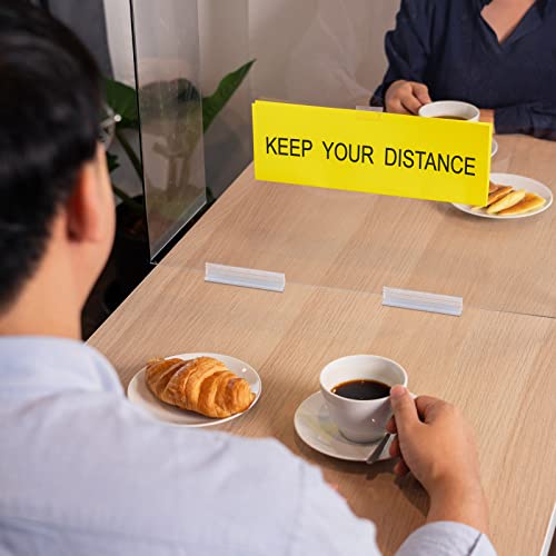 image for Fainne 100 Pieces Self Adhesive Sneeze Guard Holder 1 x 3 Inch Acrylic