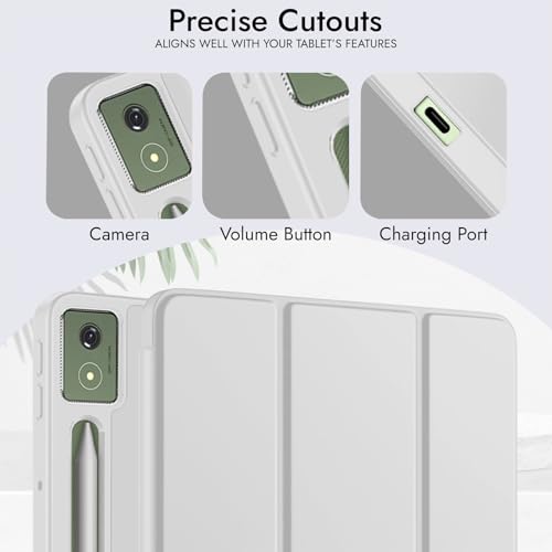 Image of Robustrion Case for Moto Pad 60 Pro 12.7 inch Cover Case with [Pencil Holder] [Soft Flexible Case] for Motorola Pad 60 Pro Cover 12.7 inch [Auto Sleep Wake Support] - Grey