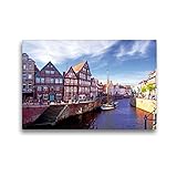 Premium Textil-Leinwand 45 x 30 cm Quer-Format Altstadt in 