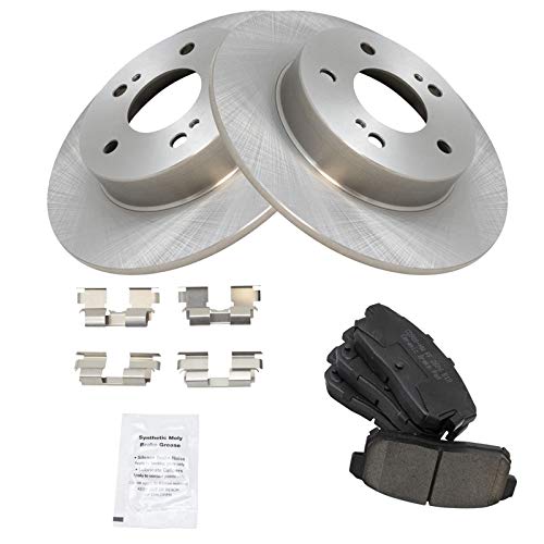 Image of TRQ Rear Ceramic Brake Pad and Rotor Set | For 2001 Infiniti I30 From 10-03-00 Production Date 02-04 Infiniti I35 10-03-00 Production Date 02-03 Nissan Maxima