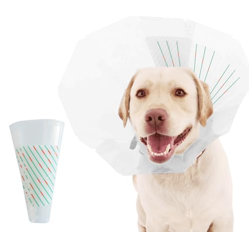 Image of Generic Pet Cone for Dogs and Cats,Lightweight Elizabethan Collar designed for COMFORT (eat, sleep & play) & SECURITY (360 peripheral vision) (Green, M Neck:7~8.5 inch inch)