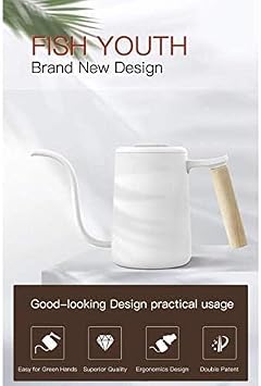 TIMEMORE 70THP002AA002 Fish Youth Pour-over Gooseneck Kettle, Beyaz, 700ml