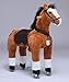 UFREE Ride on Pony Large Toy Horse Large Baby Rocking Horse as Birthday Gift for Children 4 to 9 Years Old Height 36 Inch (Brown Body, Black Mane & Tail)