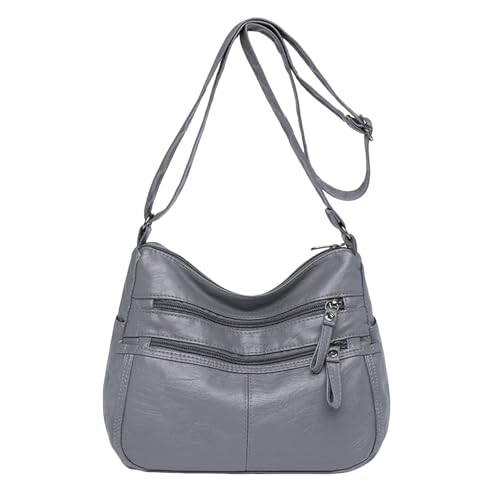 Sac bandoulière d'été pour femme en cuir souple rétro zippé