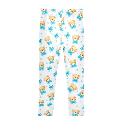 Girls Leggings Size 4T Teddy Bows Polka Dot Breathable Stretchy Tights Girl Yoga Pants for Dresses Dance2