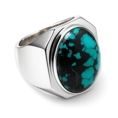 Bague turquoise naturelle argent 925 le cadeau d'anniversaire idéal