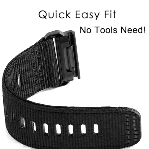 Bracelet de montre 26mm en nylon robuste et acier inoxydable - 4