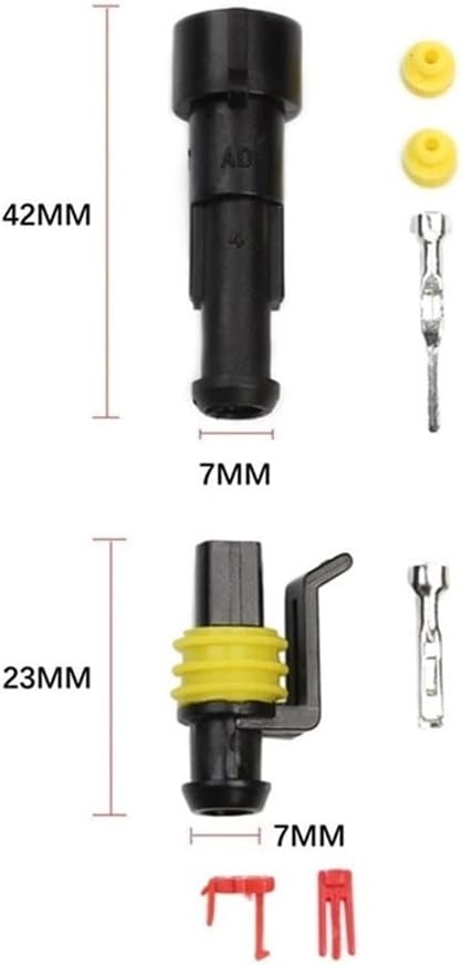 2-5sets Kit 2 pin 1/2/3/4/5/6 pins Way AMP Super seal Waterproof Electrical Wire Connector Plug Compatible With car waterproof connector(5p,5 sets)