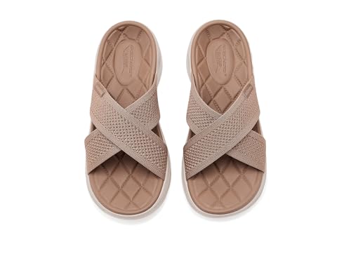 Skechers SKECHERS, Womens, On-The-Go GO Walk Arch Fit 2.0 Sandals - Grace, Mocha, 7, B - Medium