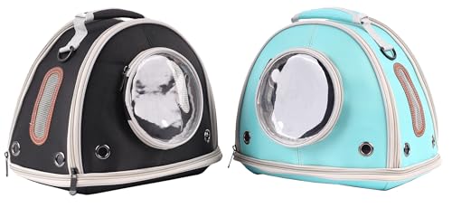 Guinea Pig Carrier Travel Cage, Portable Reptile Carrier Bag for Two (2) Guinea Pig, Bearded Dragon Lizard Carrier Cage for Small Animals Hamster Hedgehog Bird Bunny Kitten (Green, Typical Oxford) - Thumbnail 6