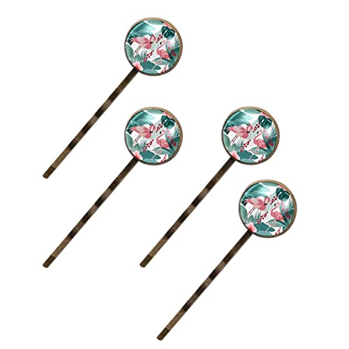 Barrettes à cheveux femme lot de 4 motifs feuilles tropicales et oiseaux