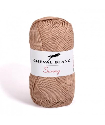Laines Cheval Blanc - SUNNY fil à tricoter 100% coton 50g - Idéal pour le tricot été et tous vos loisirs créatifs