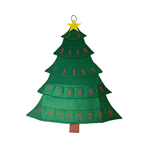 Midlee Christmas Tree Advent Calendar for Dogs (25' x 19')- Fabric Reusable Pet Countdown Calendar