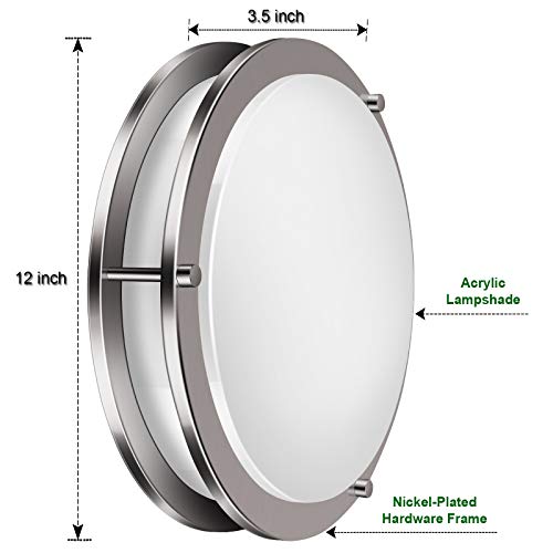 Awanber Motion Sensor Close To Ceiling Lights Fixture, 12Inch 24W 2400Lm Led Flush Mount Ceiling Ight With Sensitive Radar Motion Activated For Porch, Hallway, Garage, Kitchen, Closet, Stair - 6000K #TOP2