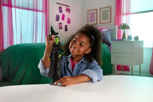 Muñeca Elphaba de Wicked Mattel HXT62 con vestido elegante de quita y pon 2
