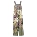 Jumpsuits for Women Vintage Plus Size Outfits Wide Leg Boho Floral Overalls with Pockets Casual Palazzo Rompers（3-Gray,Small）