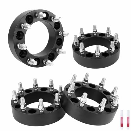 ILONPA 8x6.5 to 8x170 2 inch Wheel Spacers 126.15mm Bore for 1980-1998 Ford F250 F350 1992-2007 E250 E350 Econoline 9/16-18 Studs 8 Lugs Wheel Adapters fits 1995-2010 Dodge Ram 2500 3500 Set of 4
