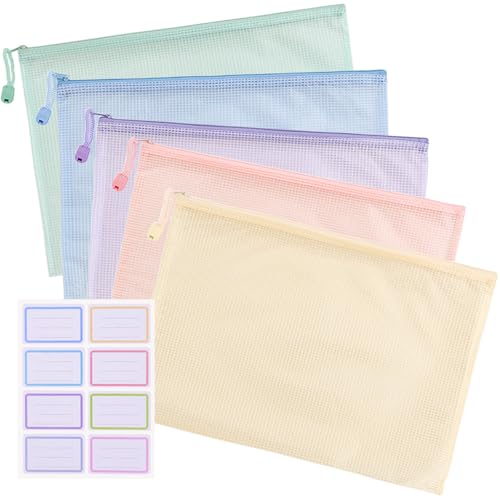 Amazon | ESJNNK ジッパー式ファイル袋 5色セット A4 ジッパー