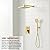 Gabrylly Shower System Gold, Wall Mounted Shower Faucet Set for Bathroom with High Pressure 10" Rain Shower head and 3-Setting Handheld Shower Head Set, 2 Way Shower Valve Kit, Brushed Gold