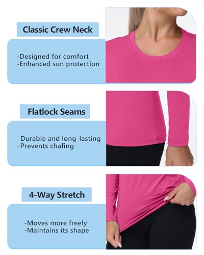 isnowood Women's Sun Protection Long Sleeve Shirts, UPF 50+ UV Swim Rash Guard Shirt, Lightweight Workout Hiking Running Tops3