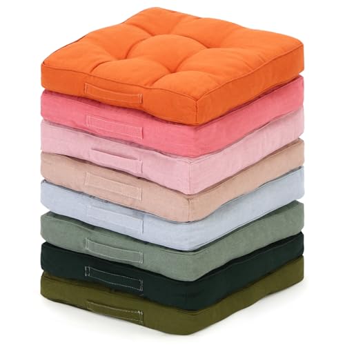 Gerrii 8 Pieces Floor Cushions for Kids Classroom Flexible Floor Seating Cushions Pillows for Home School Kindergarten Daycare Nursery(Square,Pink and Green Series)