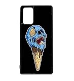FunKaz Coque pour Samsung Galaxy Note 20   Ice Skull   Crâne Glace   Cône Crâne   Skull Art   Coque Noire TPU