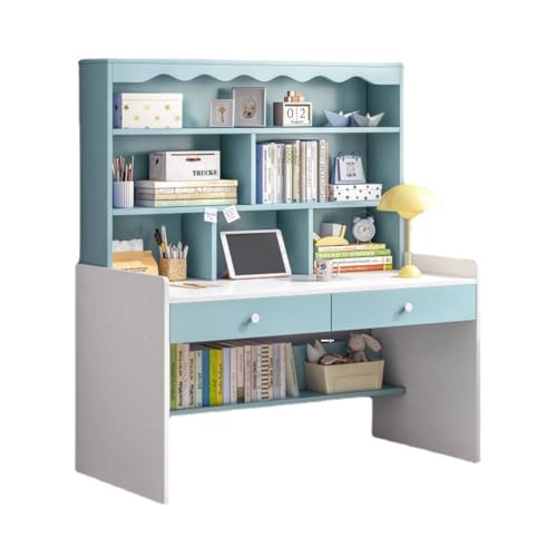 Bureau d'ordinateur avec étagère en bois et tiroirs pour studio