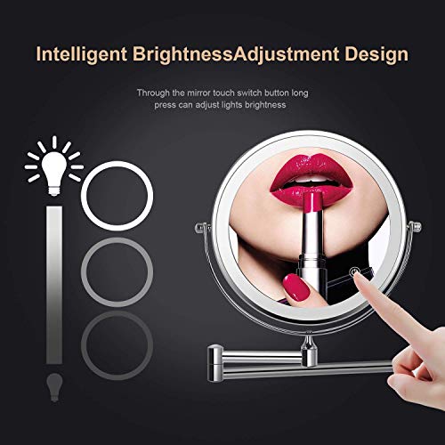 Espejo de maquillaje con luces LED antivaho y rotación USB para un afeitado preciso 5