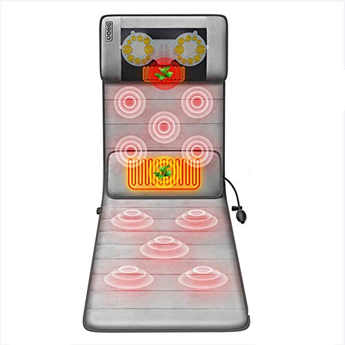 ACCDUER Colchón de Masaje térmico con 20 Jefes de Cuello Shiatsu Masaje de amasamiento, Colchón de Masaje de Calentamiento y vibración, cojín de Masaje Completo para aliviar el Dolor